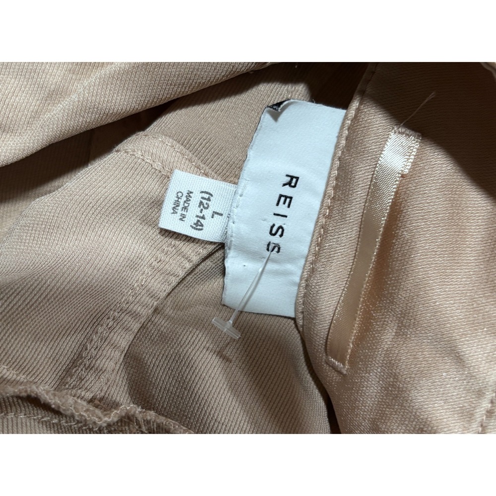 Reiss Champagne Satin Utility Field Jacket Beige Snap Front Old Money NWT L - Picture 4 of 4